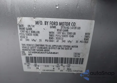 2015 Ford Explorer Xlt z USA, uszkodzony, nr VIN 1FM5K8D8XFGA84841